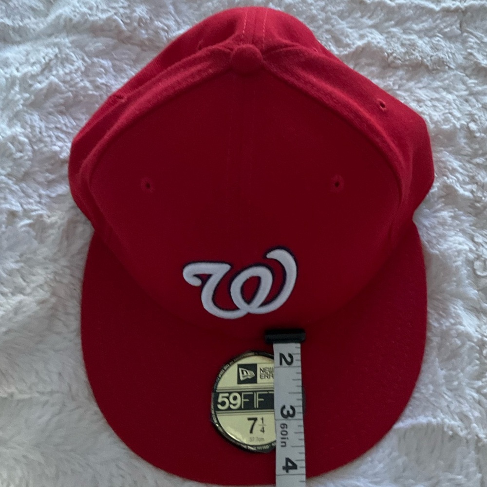 Men's Red Washington Nationals Game Authentic Collection On-Field fitted hat